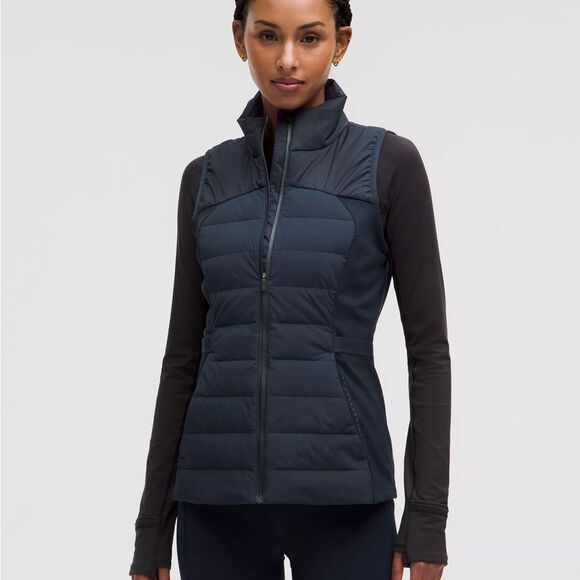 lululemon athletica Jackets & Blazers - Lululemon Down For it All Vest Navy Goose Down Full Zip Running Jacket